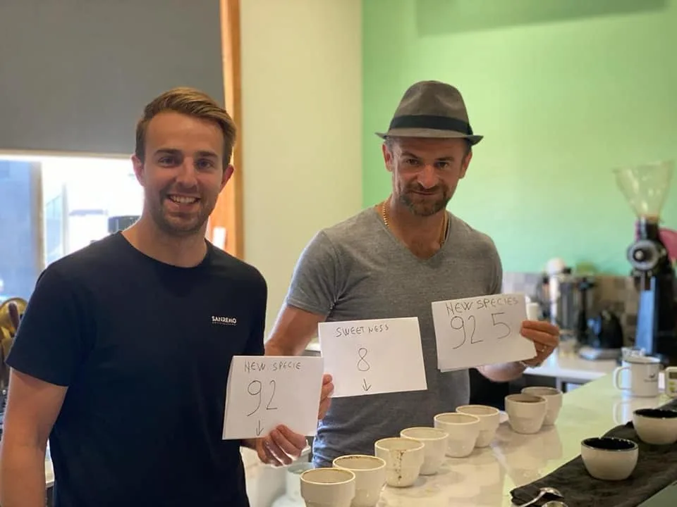 Sasa Sestic Huge kelly first time cupping My Liberica coffee beans 1